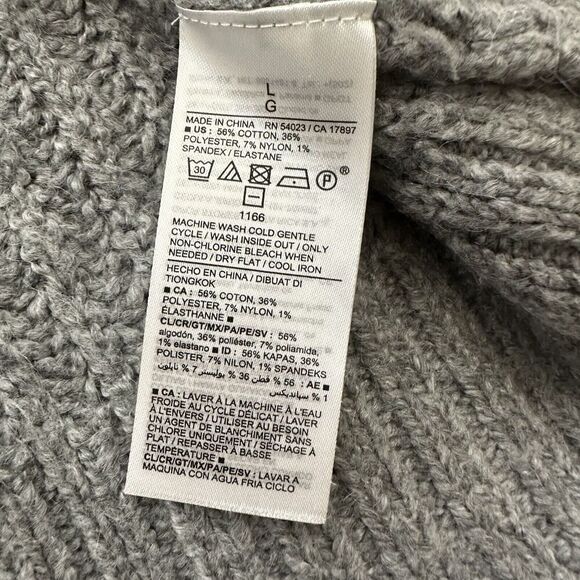 Old Navy Womens Sweater Knit Shift Dress Size L Light Gray Mock Neck Chunky - Picture 6 of 12